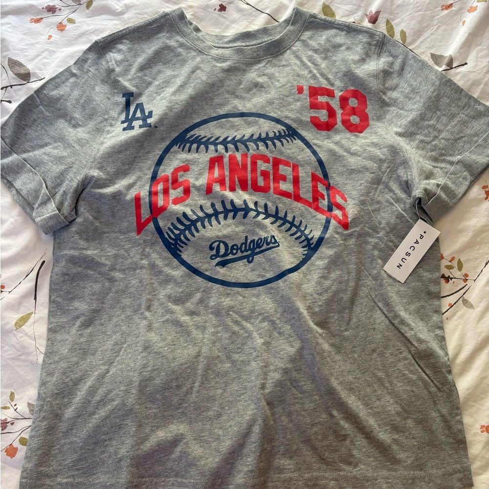 SOLD PacSun Gray Short Sleeve LA Dodgers Oversized Tee